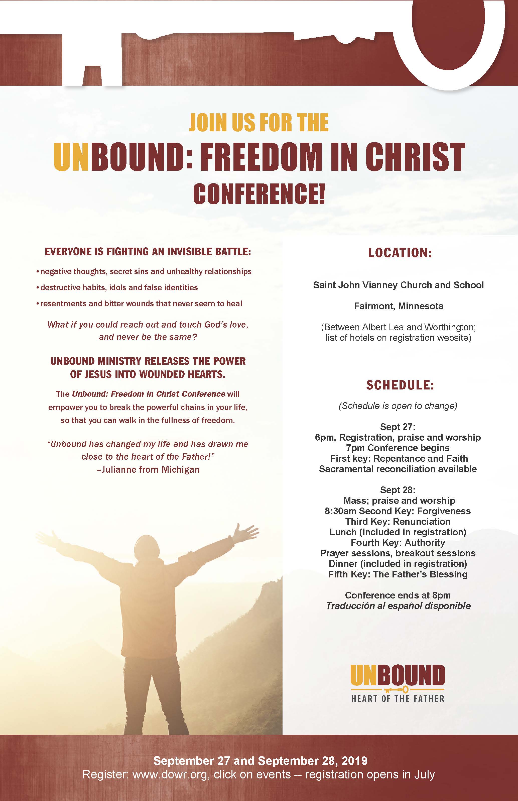 The Unbound Freedom In Christ Conference Featuring Neal Lazano And Fr Boniface Hicks Osb